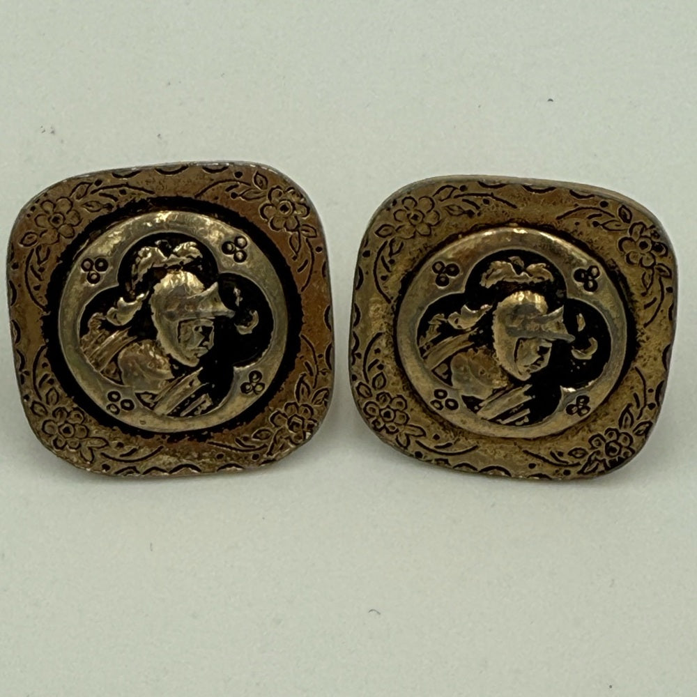 Vintage Gold and Black Embossed Cufflinks
