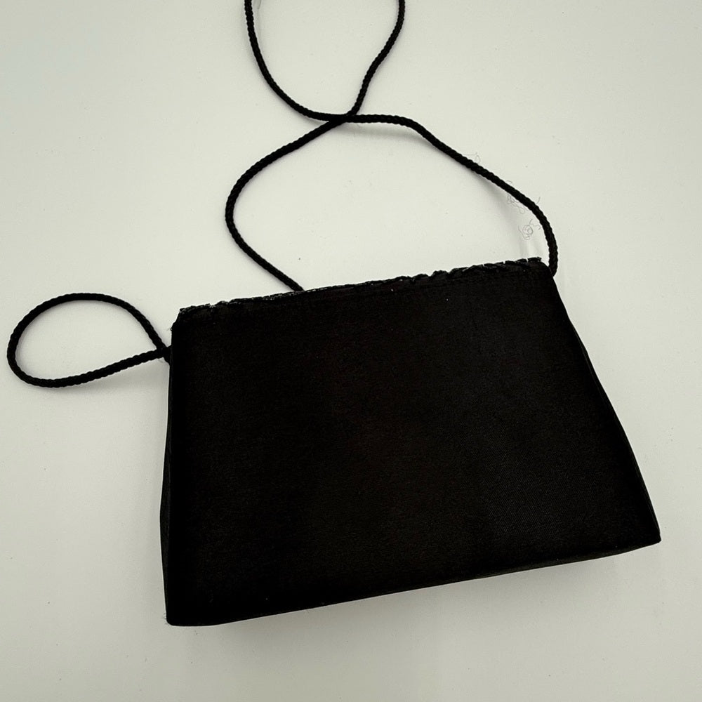 Elegant Vintage Black Beaded Evening Clutch