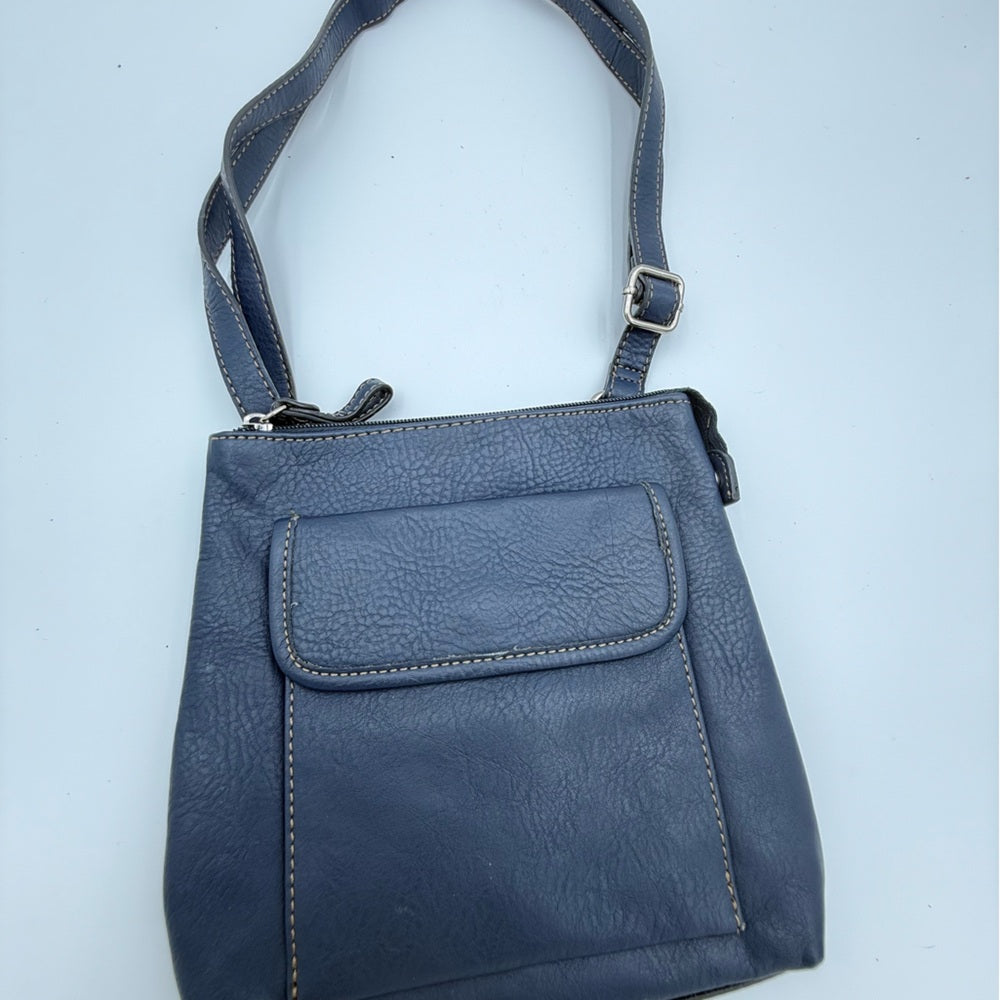 Relic Navy Blue Leather Crossbody Shoulder Bag