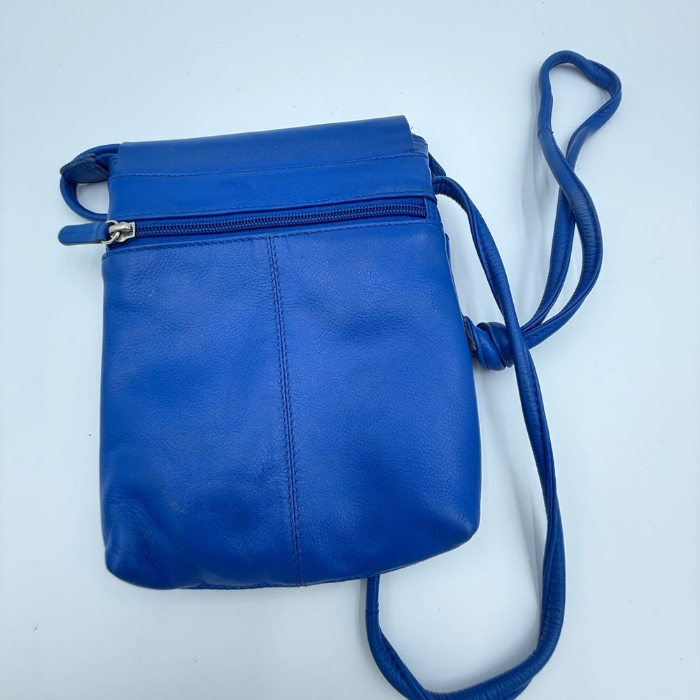 Vintage Royal Blue Leather Crossbody Bag