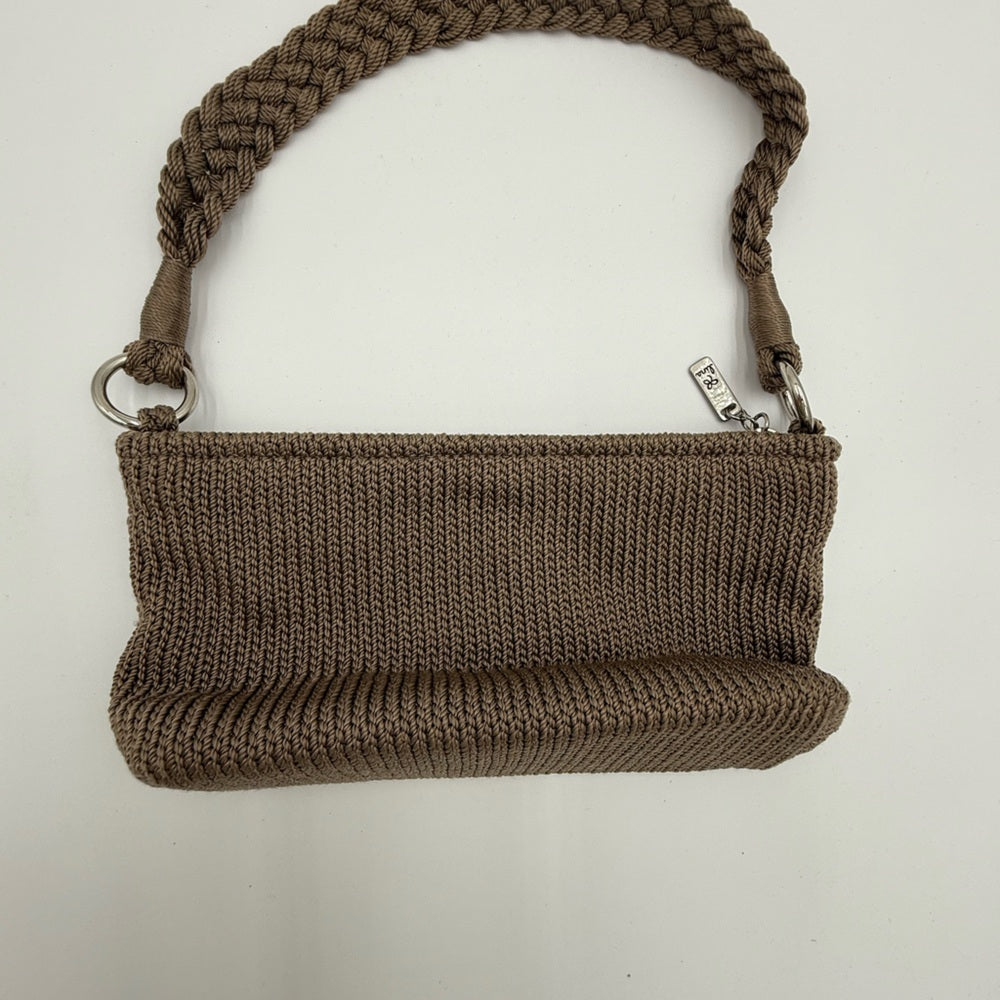 Vintage Tan Woven Women's Bag With Braided Handle by Lina