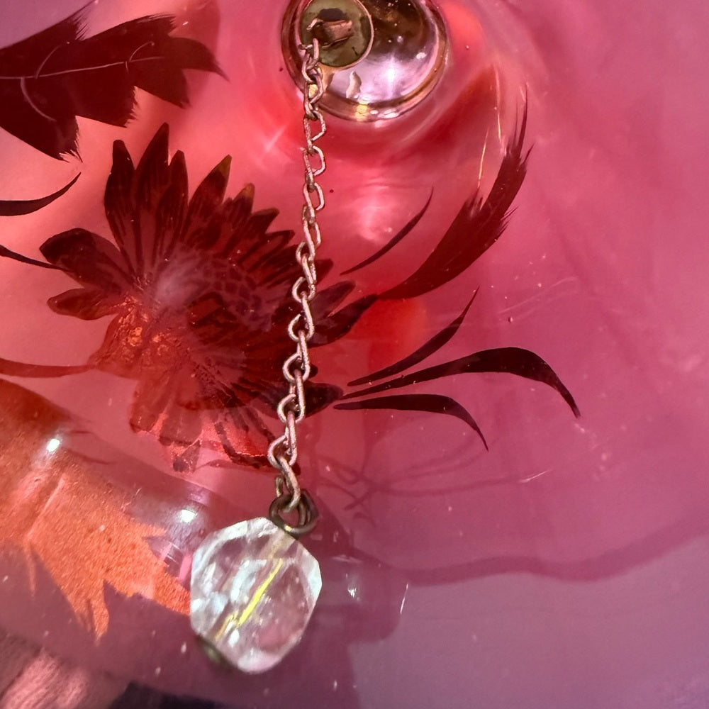 Elegant Gold and Red Antique Decorative Bell With Bird and Leaves