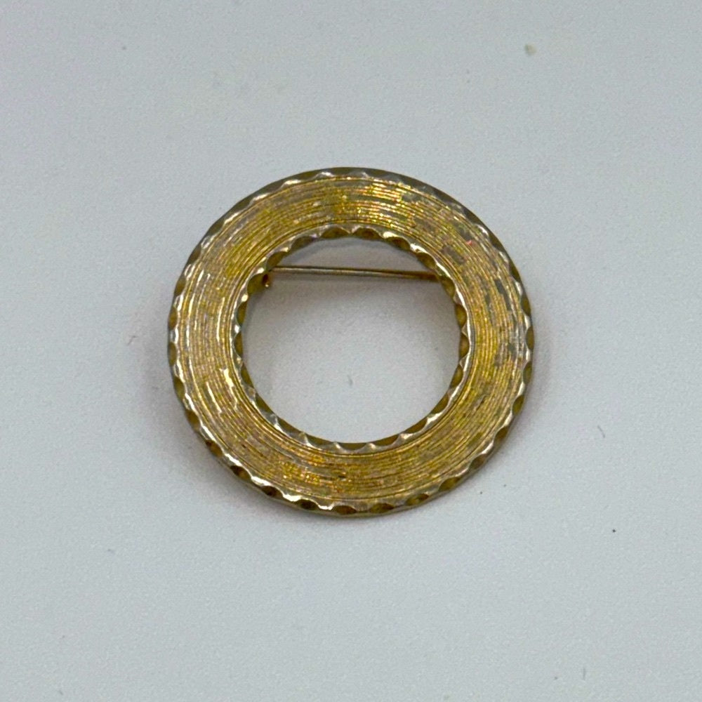 Vintage Gold-Toned Circular Brooch
