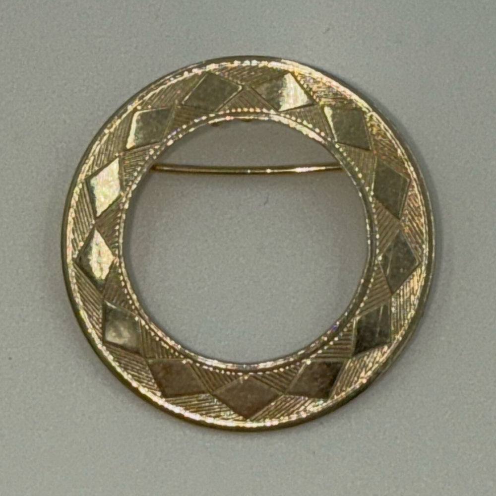 Vintage Gold-Tone Circular Brooch