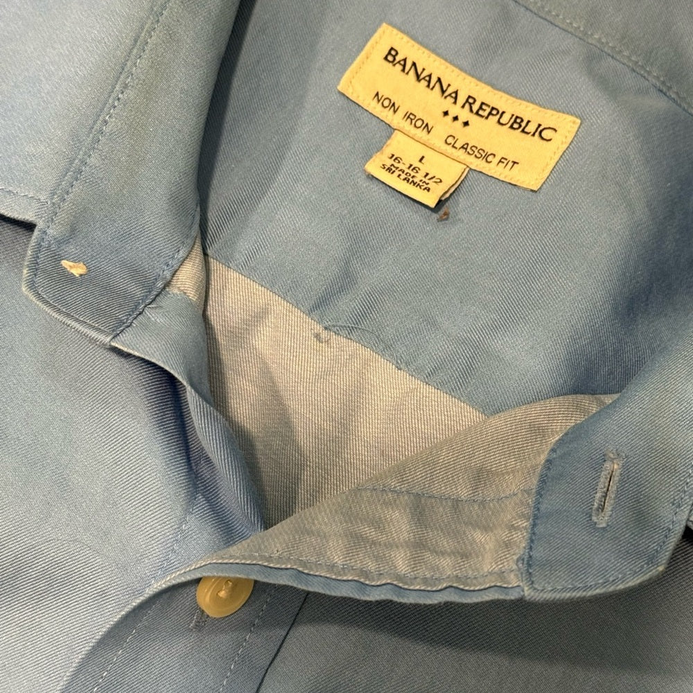 Banana Republic Light Blue Casual Button-Down Shirt Men’s Size L 16-16.5