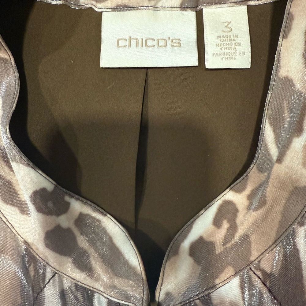 Chico's Animal Print Quilted Vest Women’s Plus Size 3