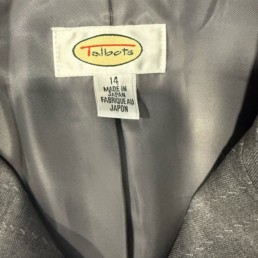 Vintage Talbots Charcoal Pinstripe Blazer Ladies Size 14