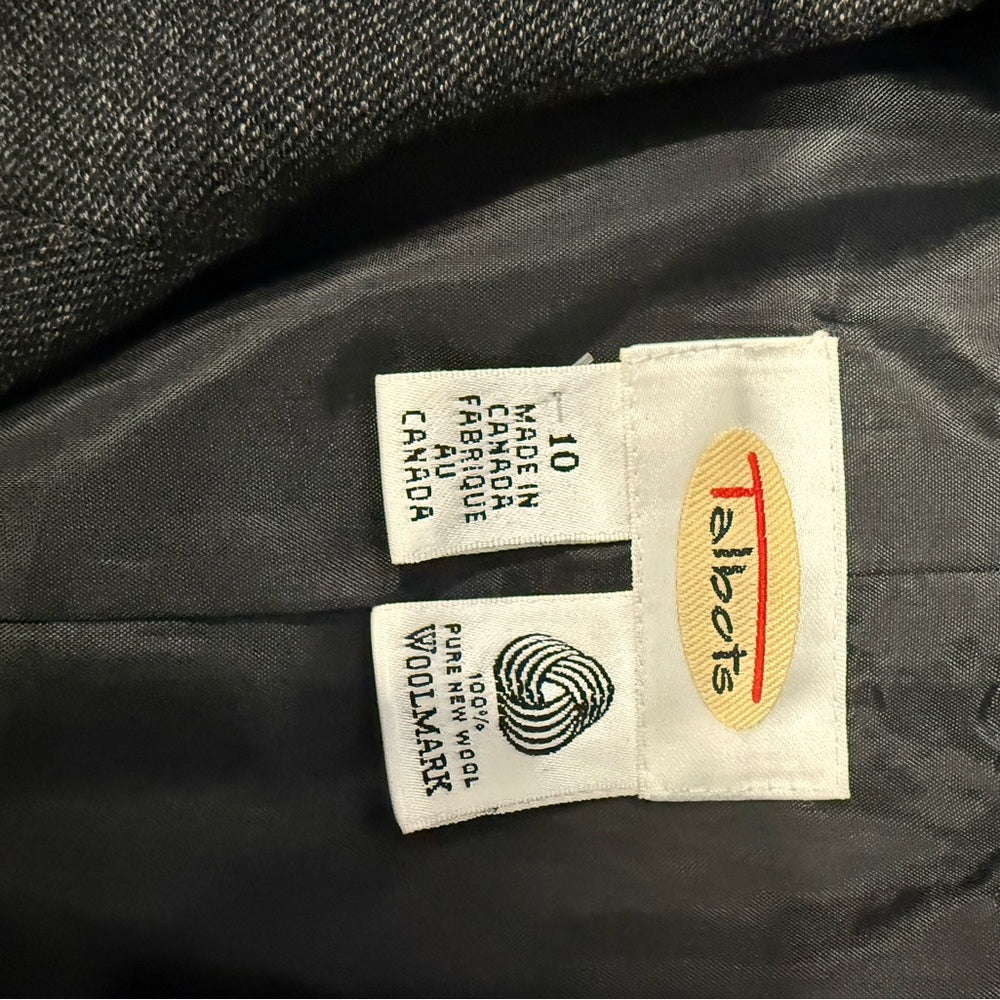 Talbots Classic Charcoal Gray Women's Wool Blazer Size 10