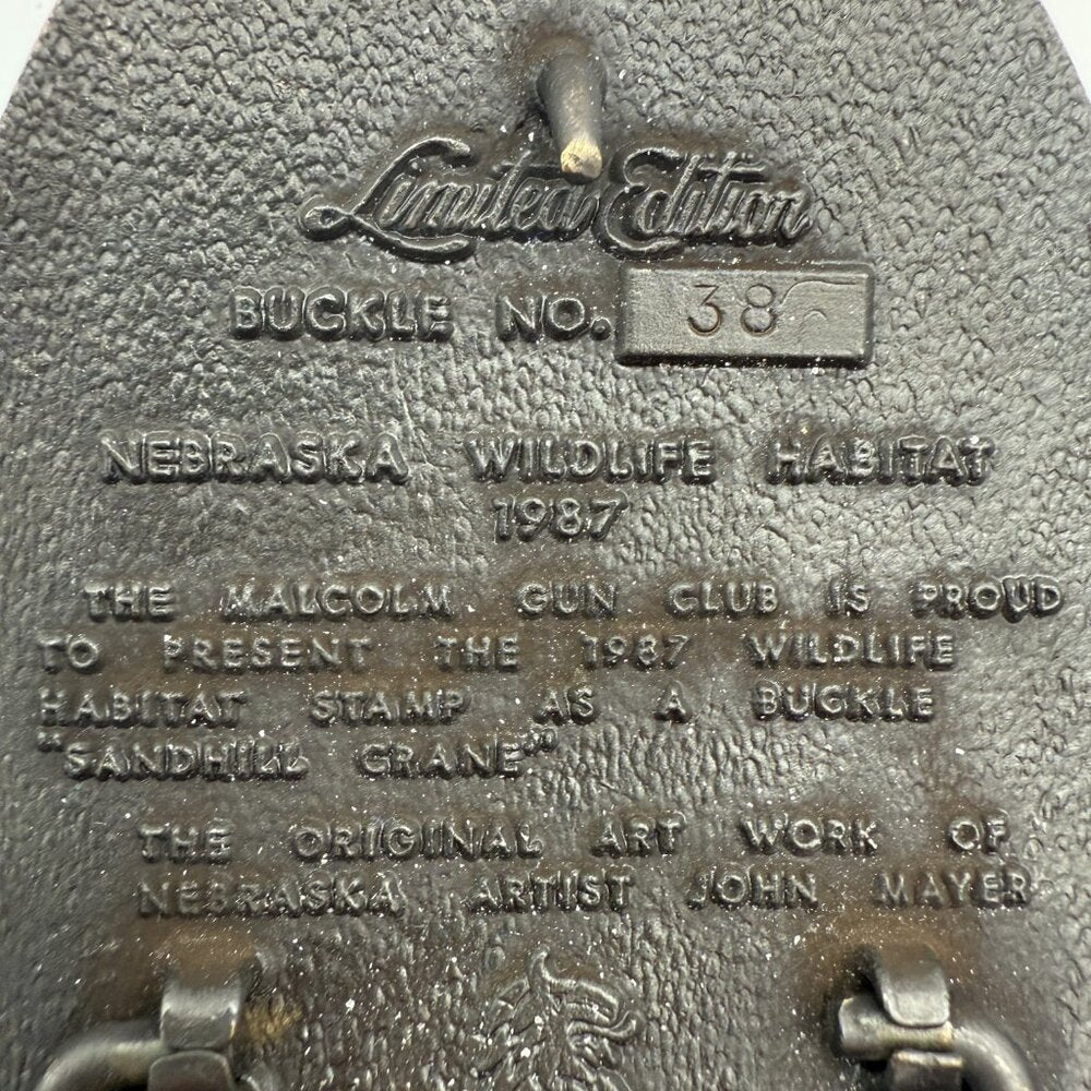 1987 Nebraska Wildlife Habitat Brass Belt Buckle NIB