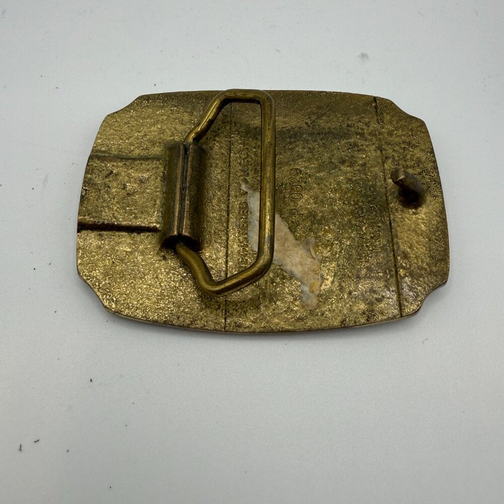 Vintage Brass Missouri Show Me State Belt Buckle