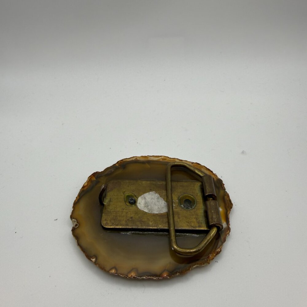 Vintage Polished Rock Slab Cut Belt Buckle
