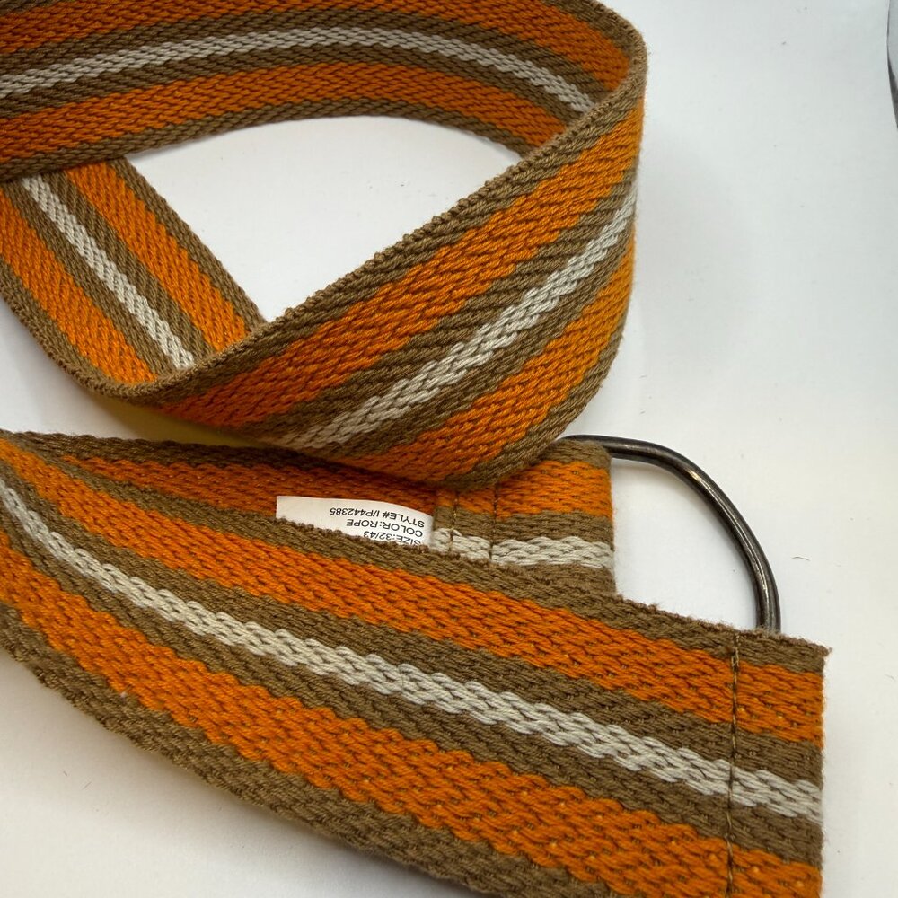 Vintage Rope Style Orange, White & Tan Belt