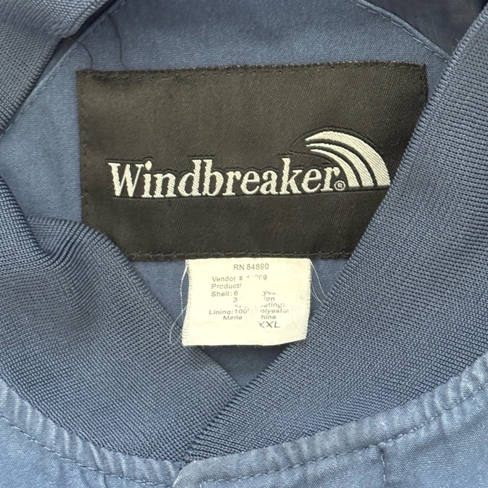 Vintage Windbreaker Men's Blue Bomber-Style Jacket Size XXL