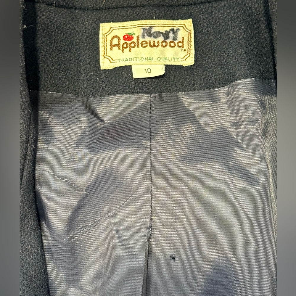 Vintage Applewood Navy Blue Wool Blazer Ladies Size 10