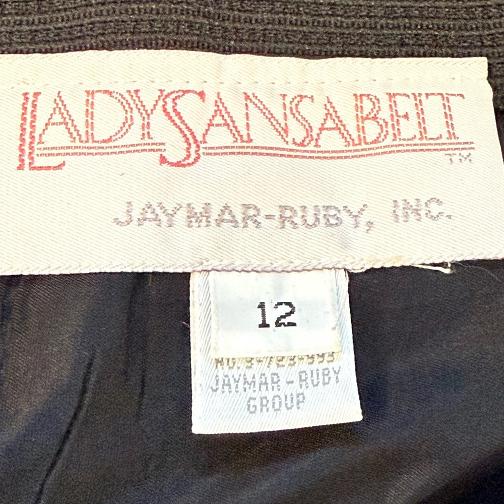 Vintage Lady Sansabelt Pleated Wool Patterned Dress Trousers Size 12