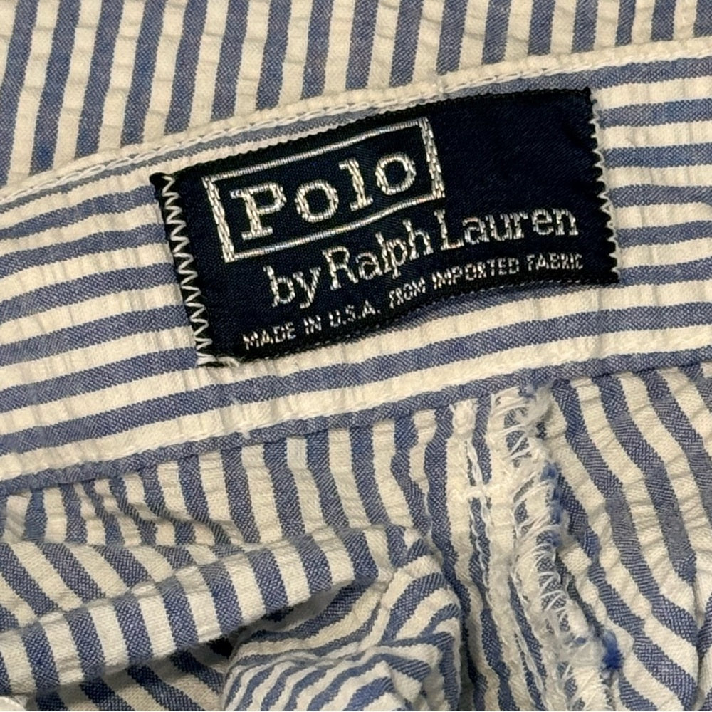 Polo by Ralph Lauren Blue and White Striped Seersucker Pants Men’s 36 x 32