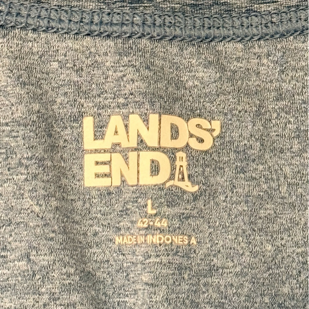 Men’s Heather Blue Lands’ End Dry Fit Tee Size Large