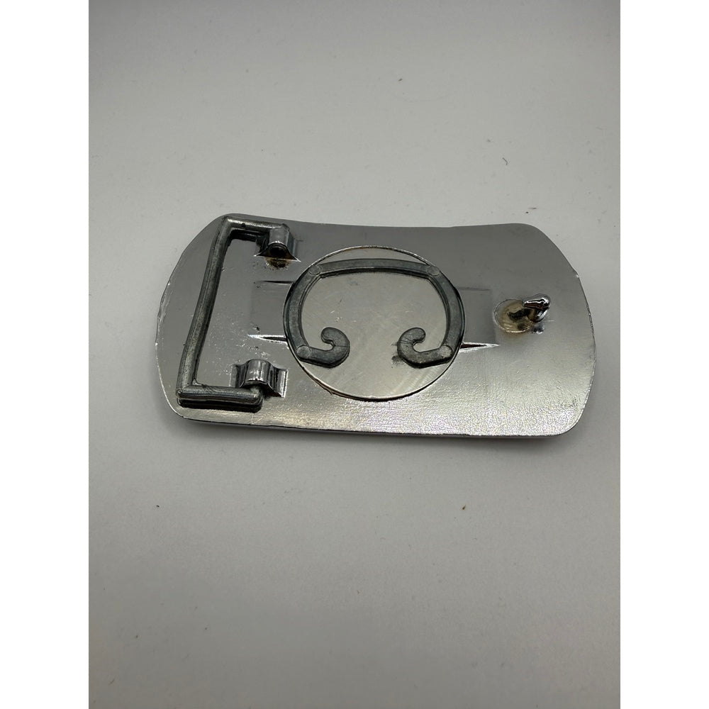 Vintage Silver Picture Belt Buckle
