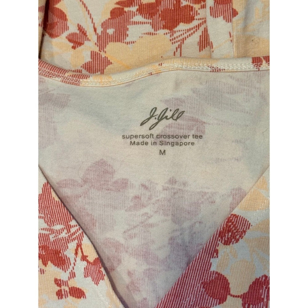 Cute & Comfy J. Jill Floral Knit Crossover Tee Ladies Size Medium