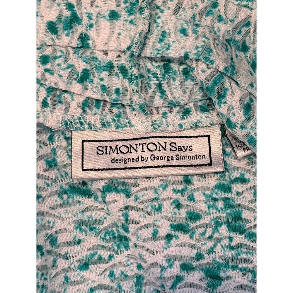 Simonton Says Green and White Flowy Layering Jacket Ladies Size XL