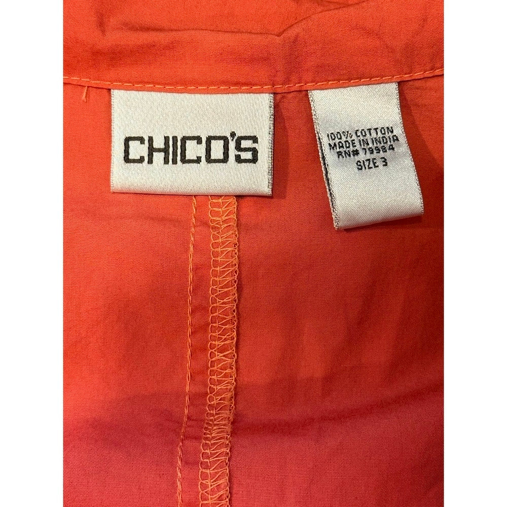 Chico's Lightweight Coral Zip-Front Windbreaker Jacket Ladies Size 3 (X-Large)