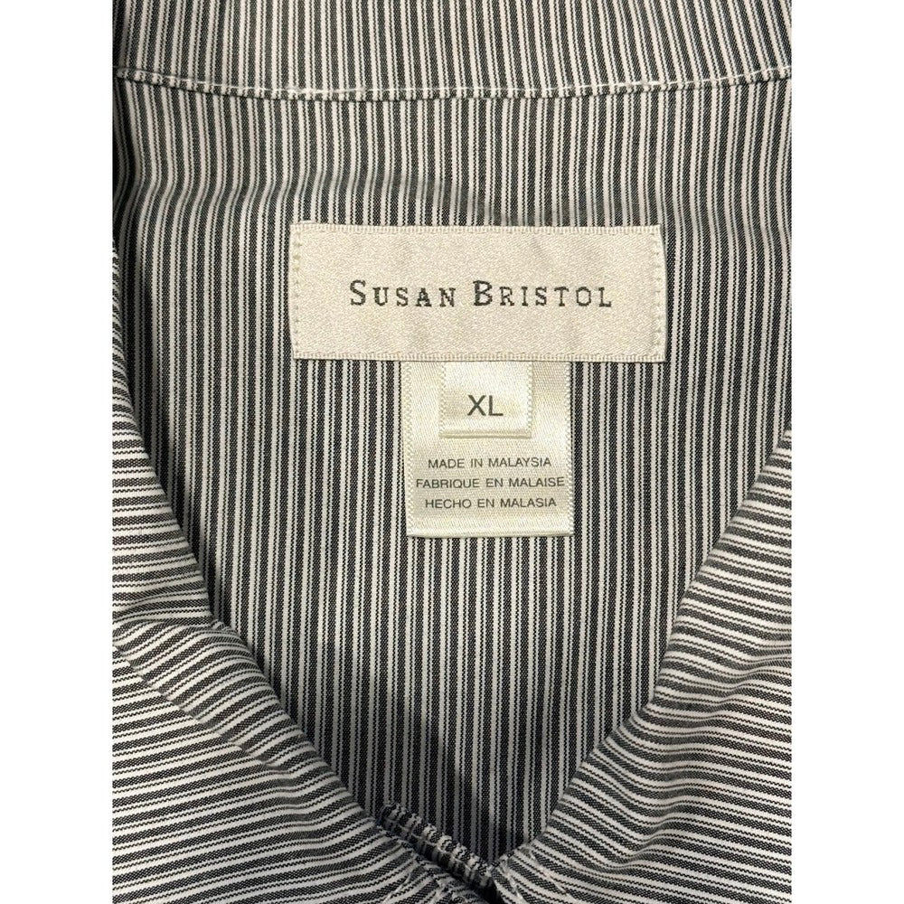 Susan Bristol Button-Front Pinstripe Stretch Jacket Ladies Size XL