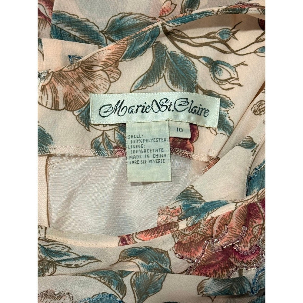 Gorgeous Beaded Floral Event Gown by Marie St. Claire Ladies Sz 10