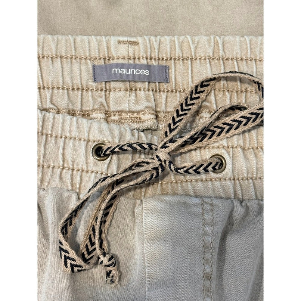 Maurices Stretchy Casual Jogger Pants in Khaki Ladies Size Large
