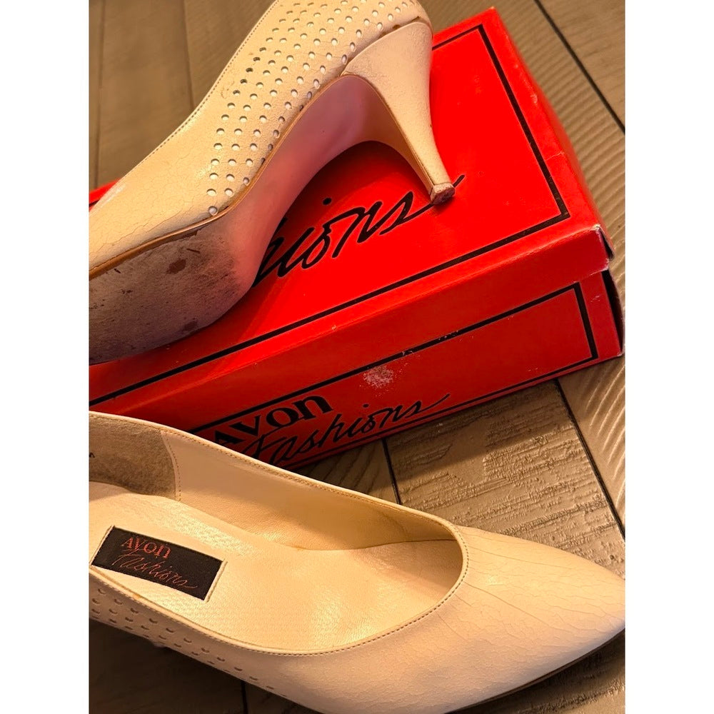 Vintage Avon Fashions Beige High Heels Ladies Size 10 M