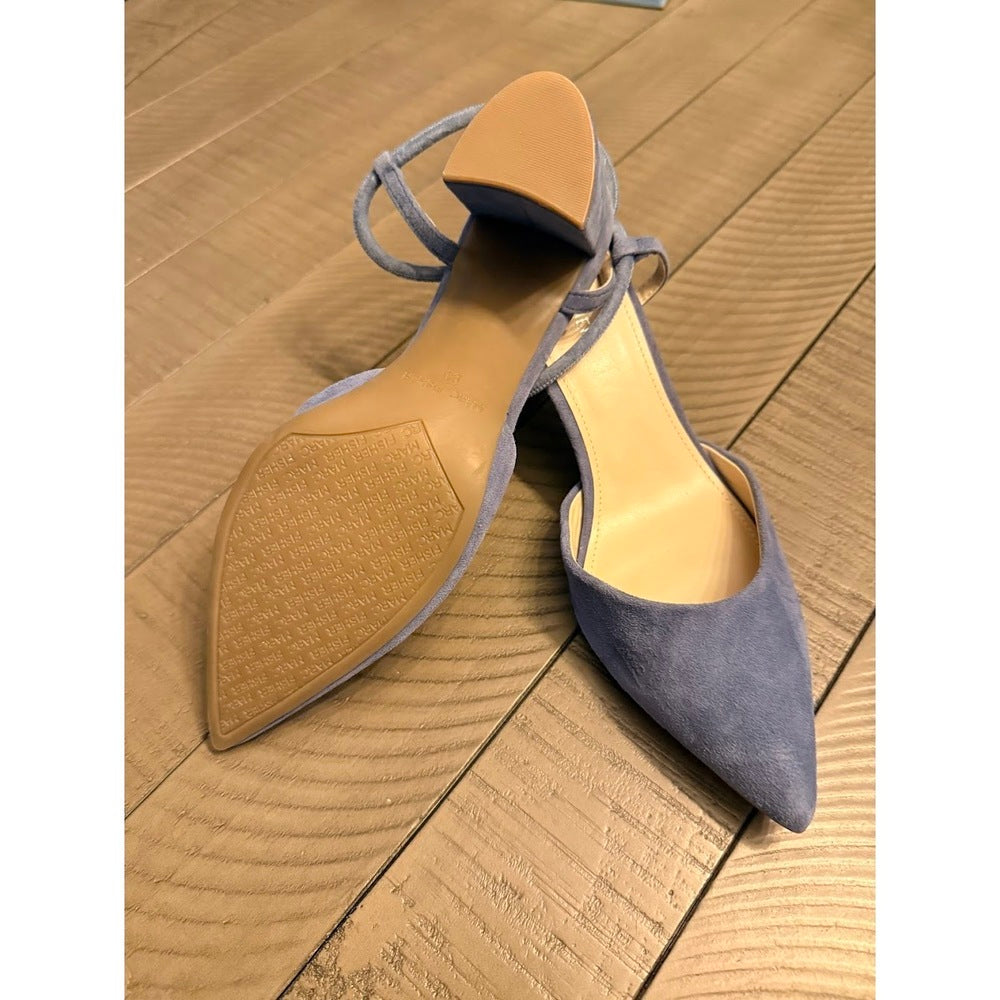 NWOT Marc Fisher Suede Leather Gray-Blue Strappy Heels Ladies Size 9