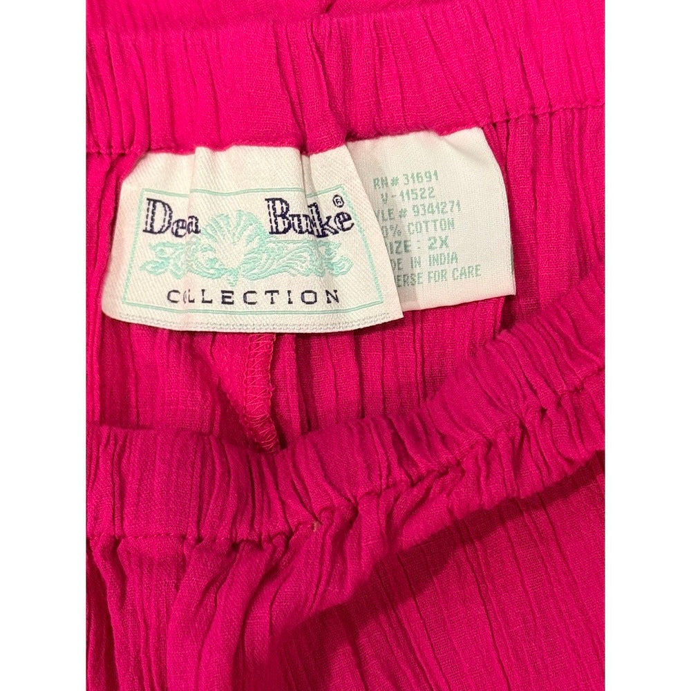 NWT Vintage Delta Burke Dark Pink Gauzy Pull-On Pants Size 2X