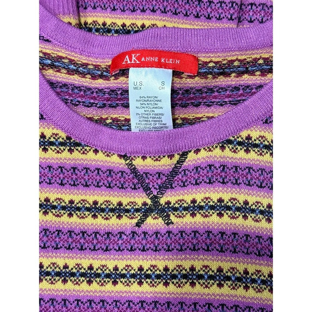 Pretty Anne Klein Stiped Pink Sweater Ladies Size Small