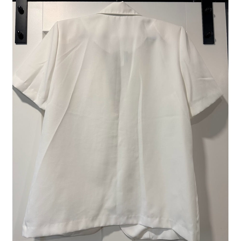 Vintage Blair Short-Sleeve Polyester Jacket w/ Pockets Ladies Sz 16