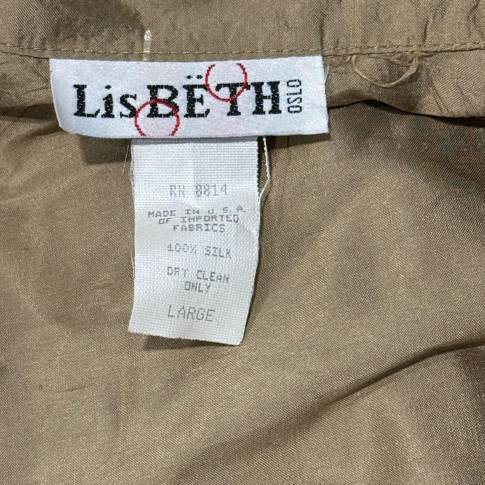 Vintage Silk Overpiece Jacket in Gold Floral by Lisbeth Oslo Ladies Sz Large