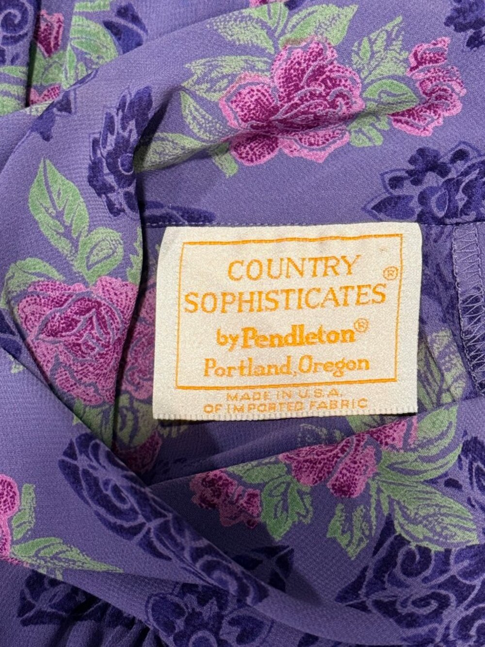 Gorgeous Vintage Pendleton Country Sophisticates Lavender Floral Blouse Sz 14