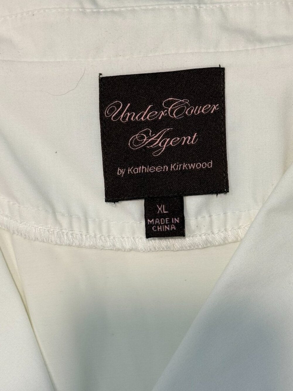 Under Cover Agent Dressy Tank Blouse w/ Collar in Cream Ladies XL