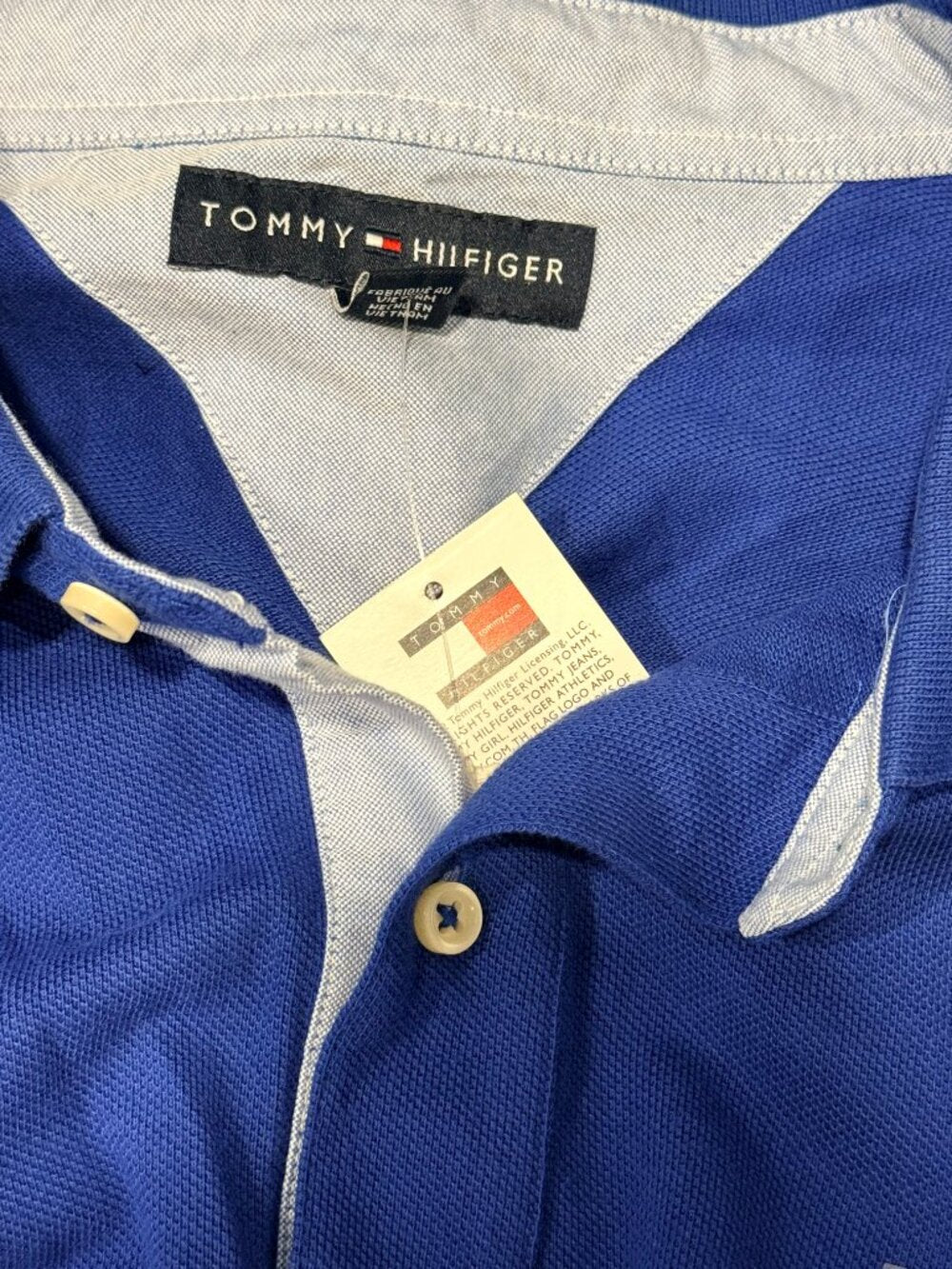 NWT Tommy Hilfiger Long-Sleeve Royal Blue Men's Polo Shirt