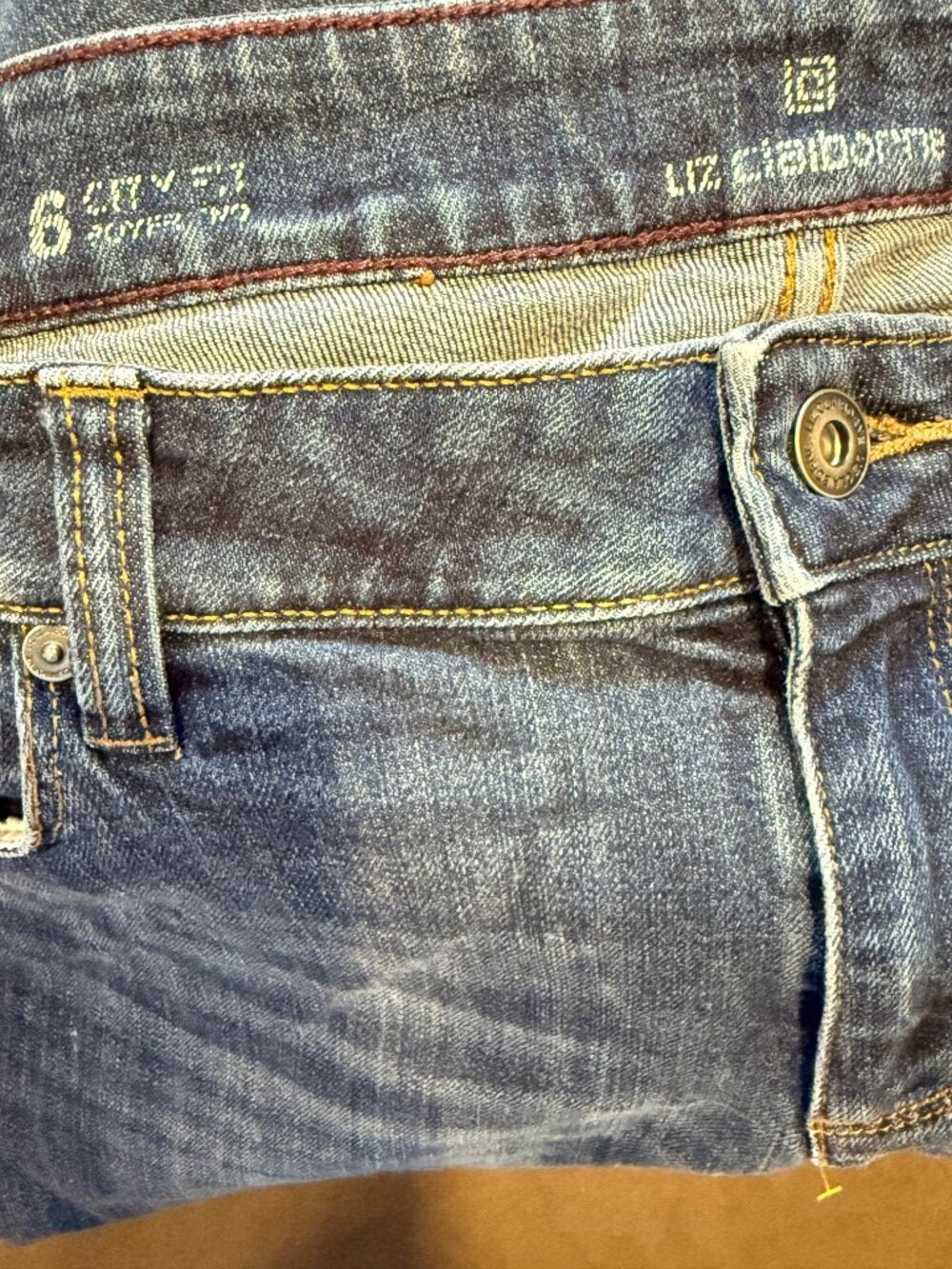 Liz Claiborne City Fit Boyfriend Style Stretch Blue Jeans