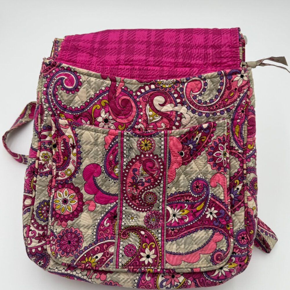 Vera Bradley Large Pink Paisley Shoulder Bag Purse