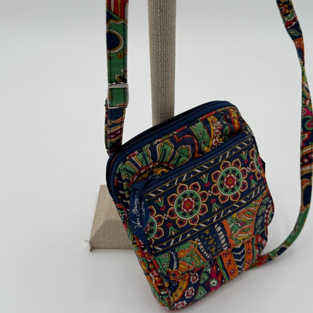 Vera Bradley Pretty Blue, Orange, Green Floral Crossbody Bag
