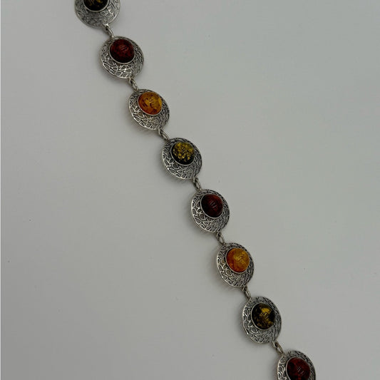 Baltic Amber Sterling Silver Elegant Bracelet