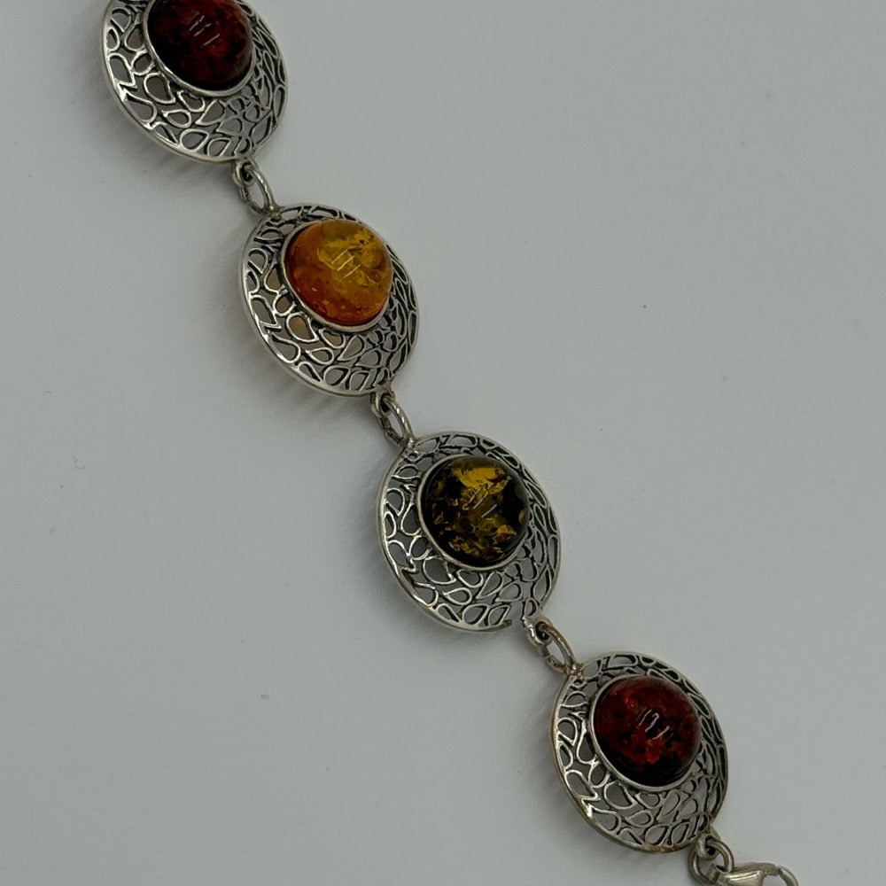Baltic Amber Sterling Silver Elegant Bracelet