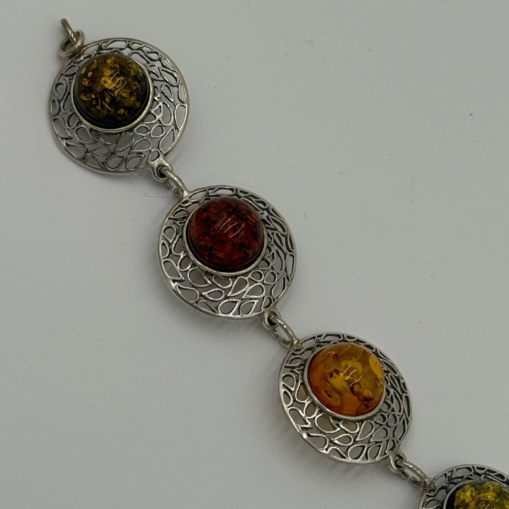 Baltic Amber Sterling Silver Elegant Bracelet