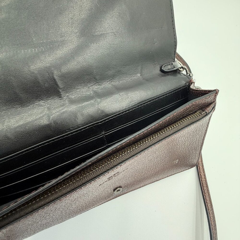 Coach Bronze Leather Wallet Crossbody Bag