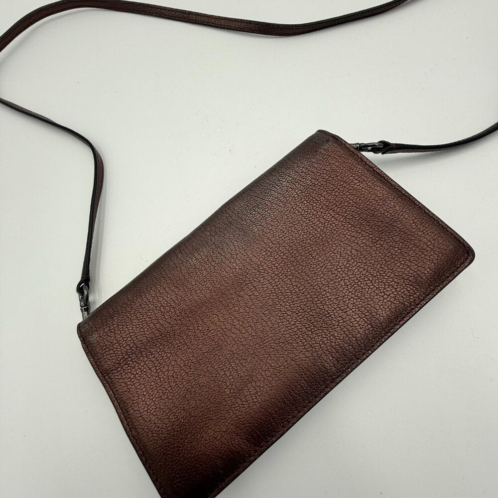 Coach Bronze Leather Wallet Crossbody Bag