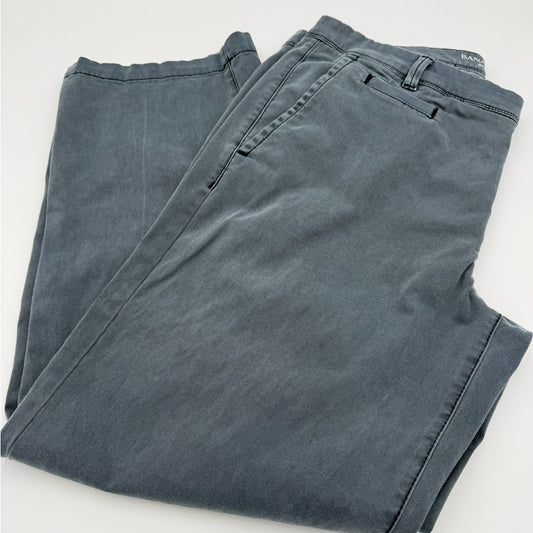 Slate Gray-Blue Ladies Banana Republic Boyfriend Crop Chino Pants Sz 8