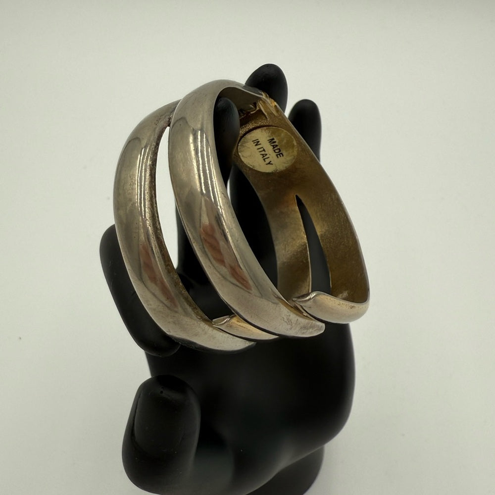 Vintage Italian SilverTone Clasp Bangle Women's Bracelet