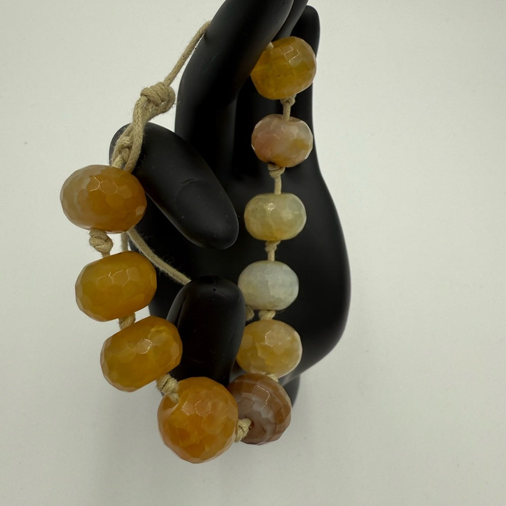 Elegant Faceted Mookaite Beaded Bracelet on Sizable Cord