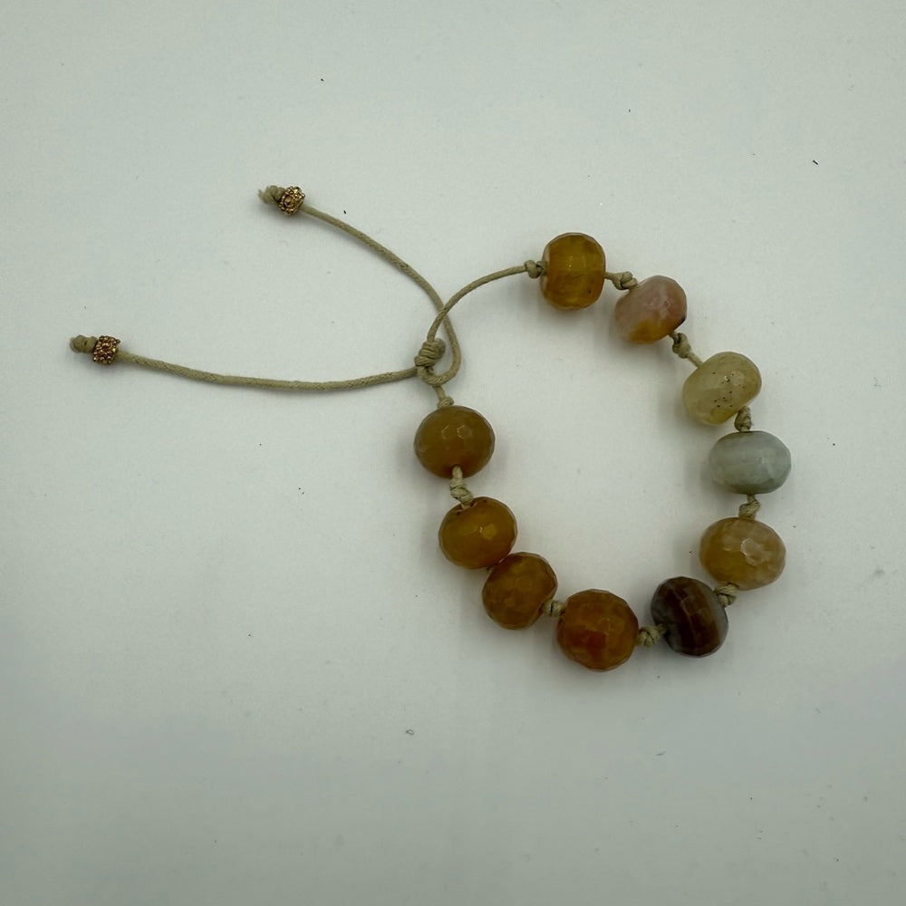 Elegant Faceted Mookaite Beaded Bracelet on Sizable Cord
