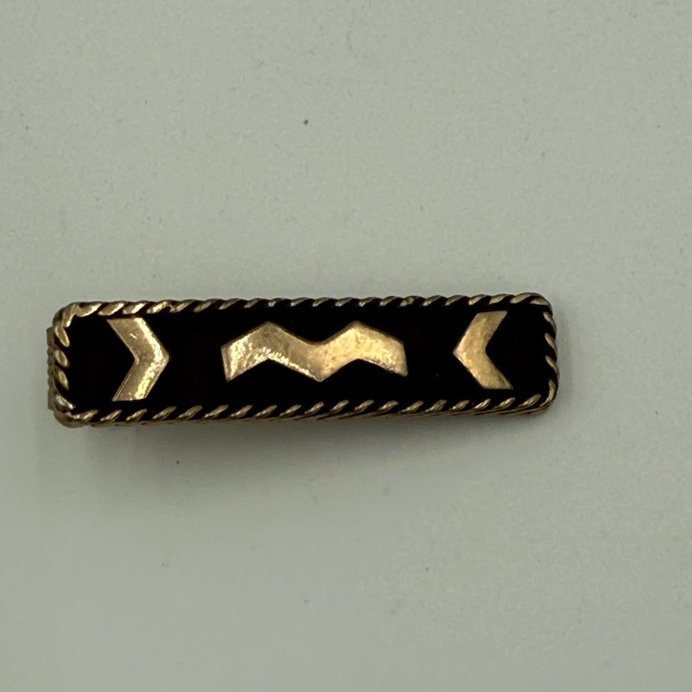 Bundle Vintage Gold and Black Cufflinks and Matching Tie Clip
